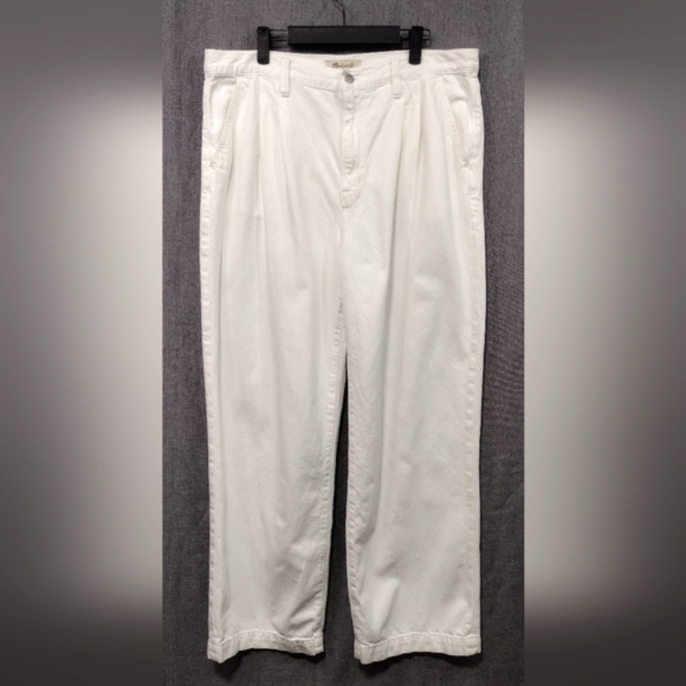 Madewell Baggy Straight Jeans Womens 32 White Casual Comfy Retro Minimalist - Picture 2 of 11